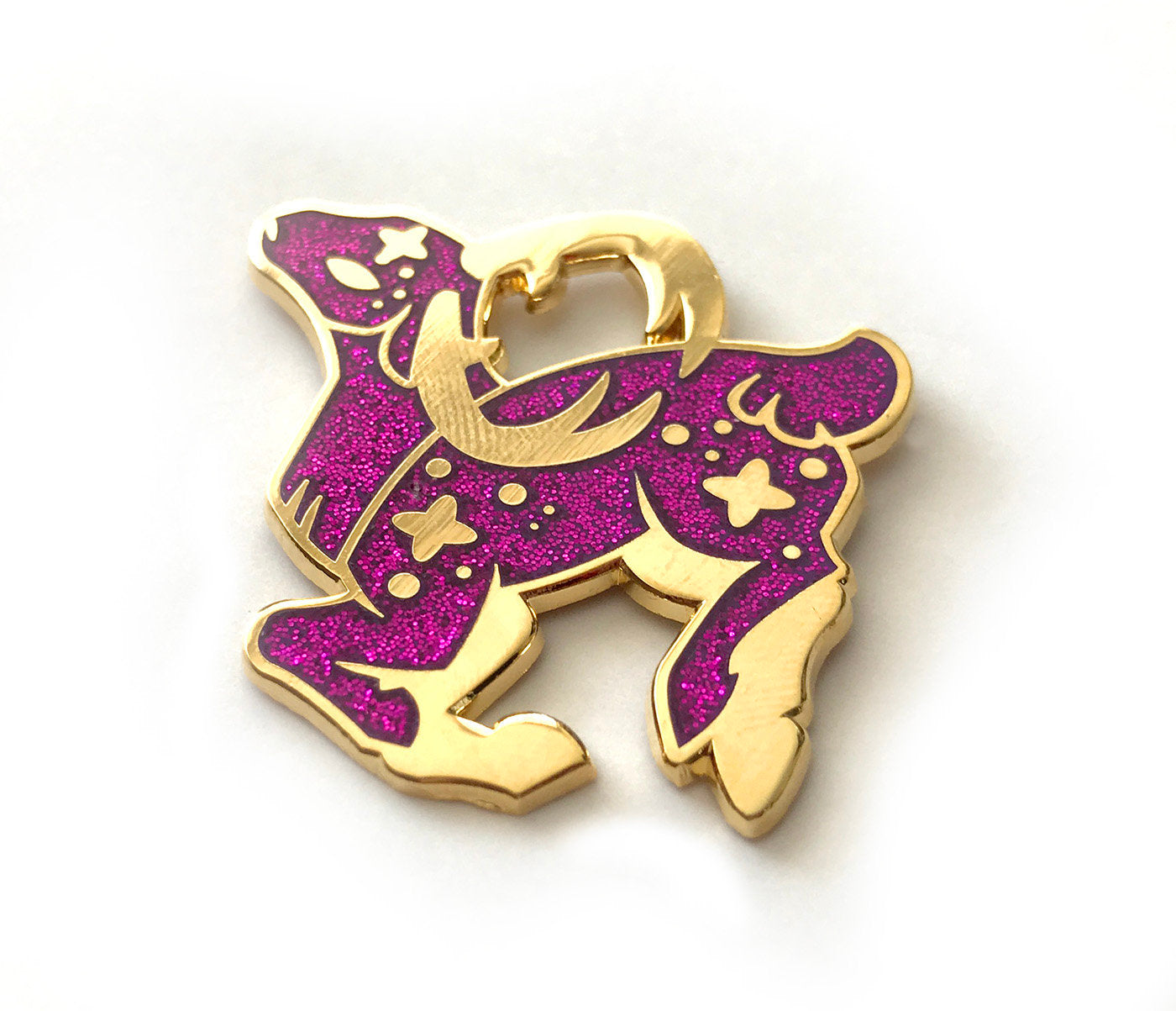 Cosmic Purple Glitter Deer Enamel Pin