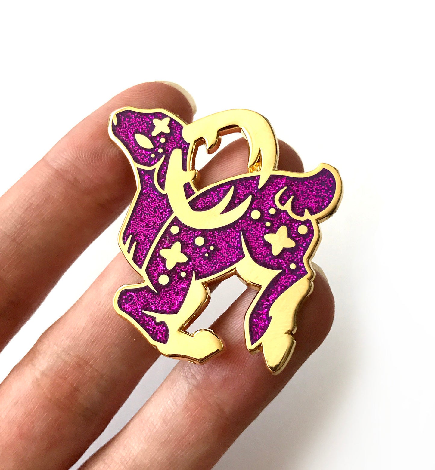 Cosmic Purple Glitter Deer Enamel Pin