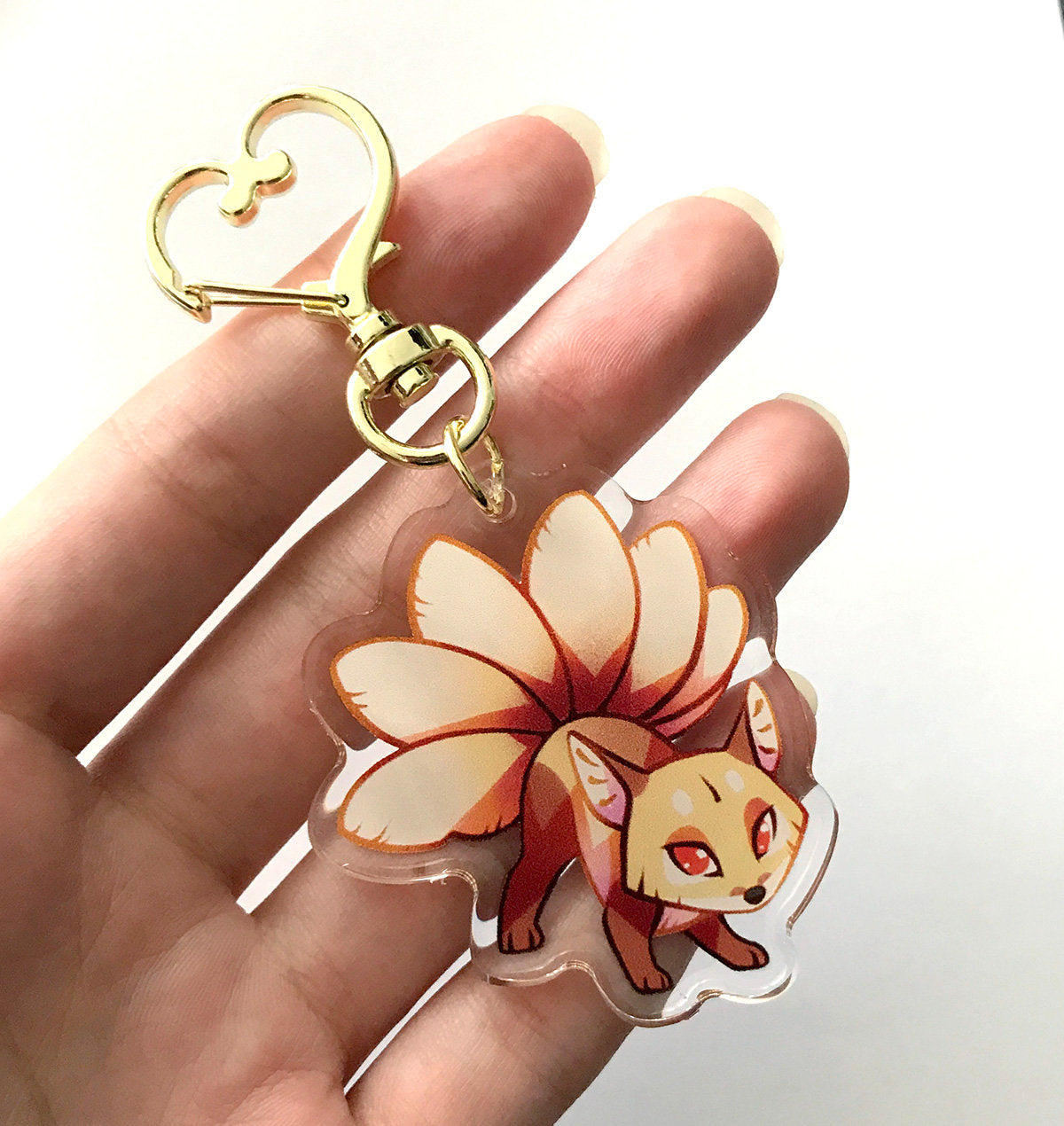 Kitsune Fox Keyring Charm – Shinepaw Design