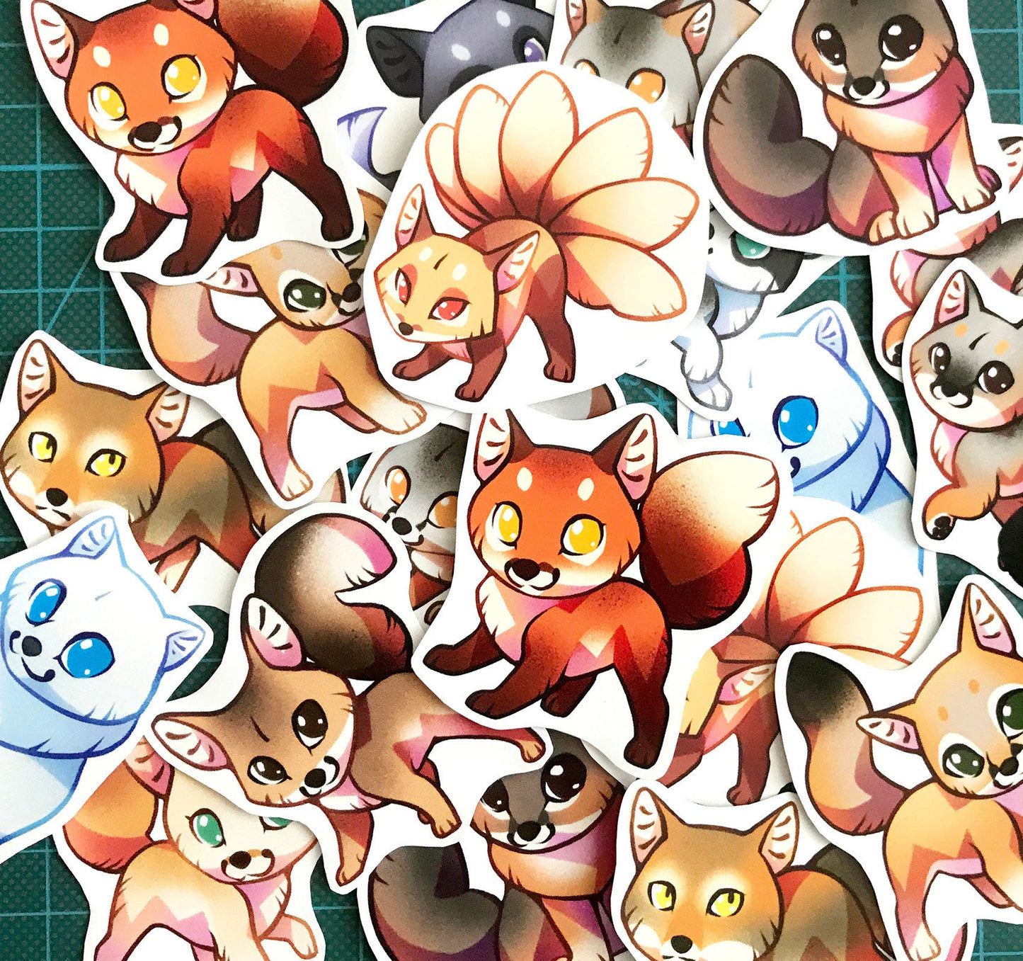 Cute Fox Sticker Set