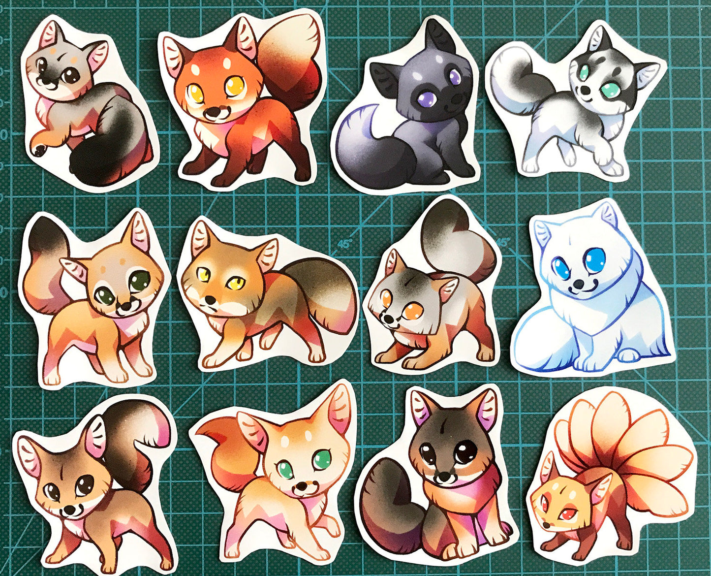 Cute Fox Sticker Set