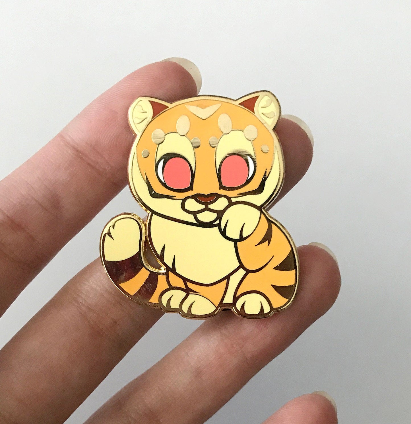 Tiger Lucky Cat Enamel Pin