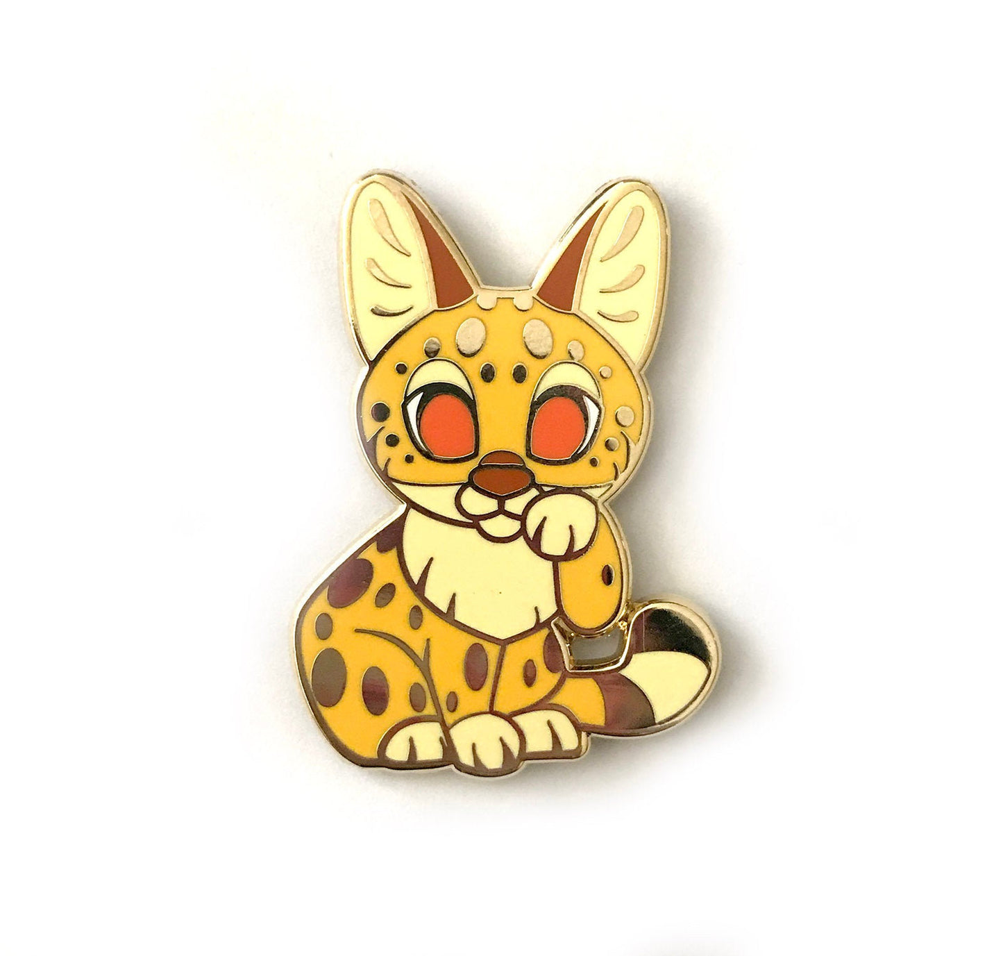 Serval Lucky Cat Enamel Pin