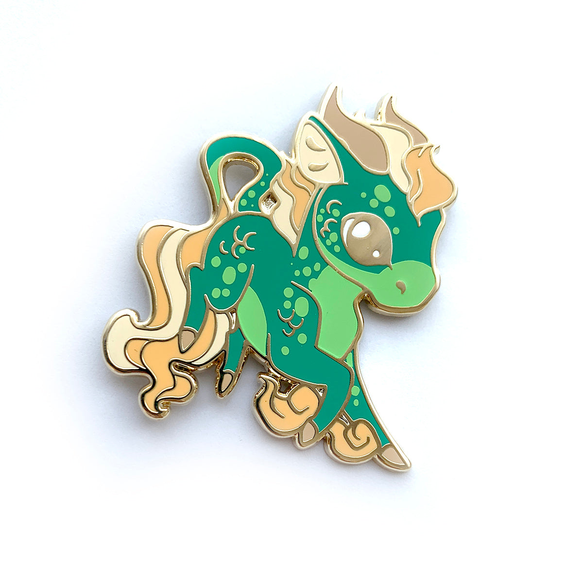 Green Kirin Enamel Pin