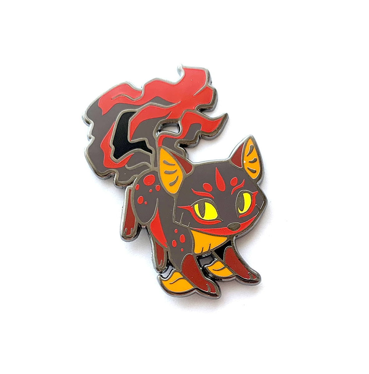 Red Kitsune Enamel Pin