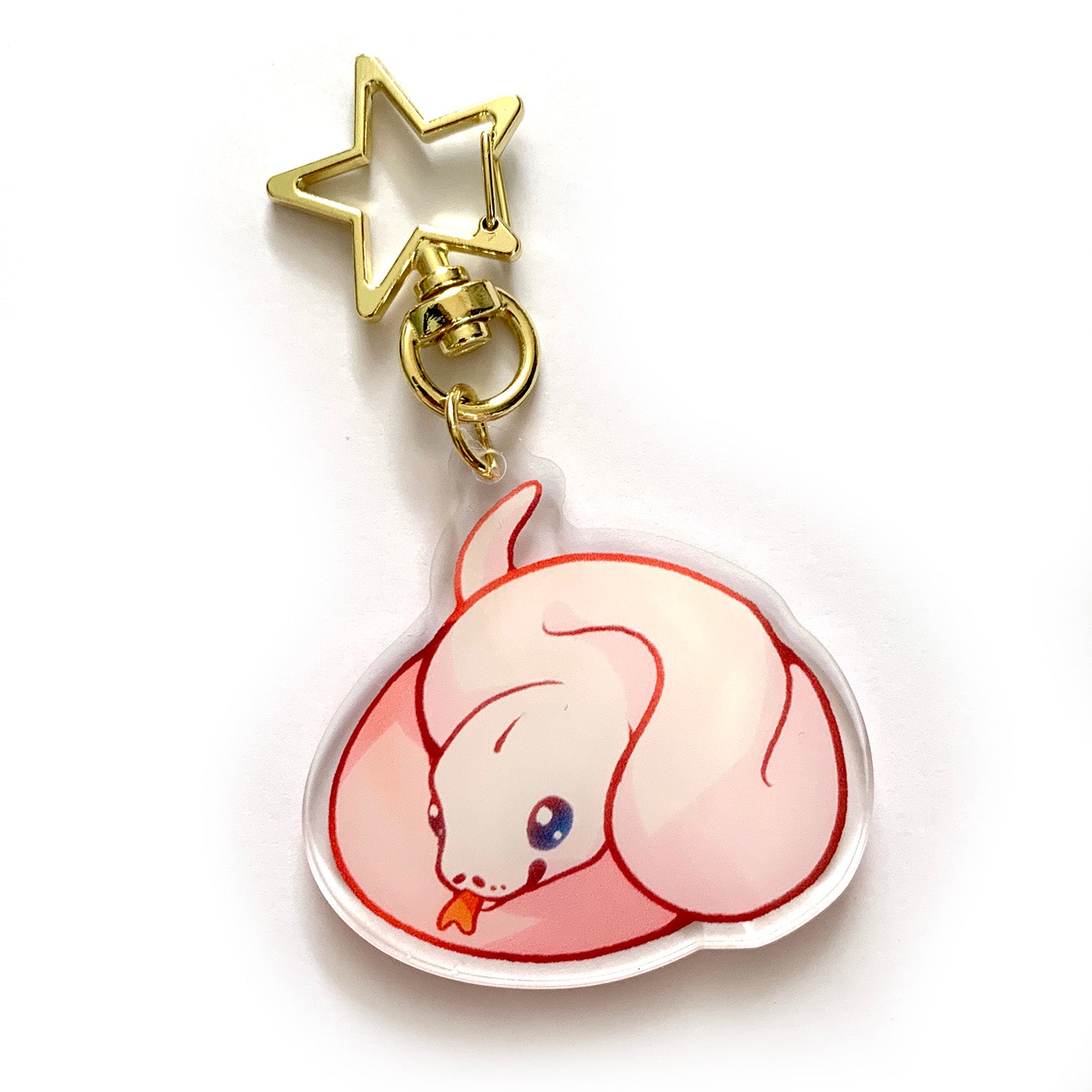 Blue Eyed Lucy Ball Python Keyring Charm – Shinepaw Design