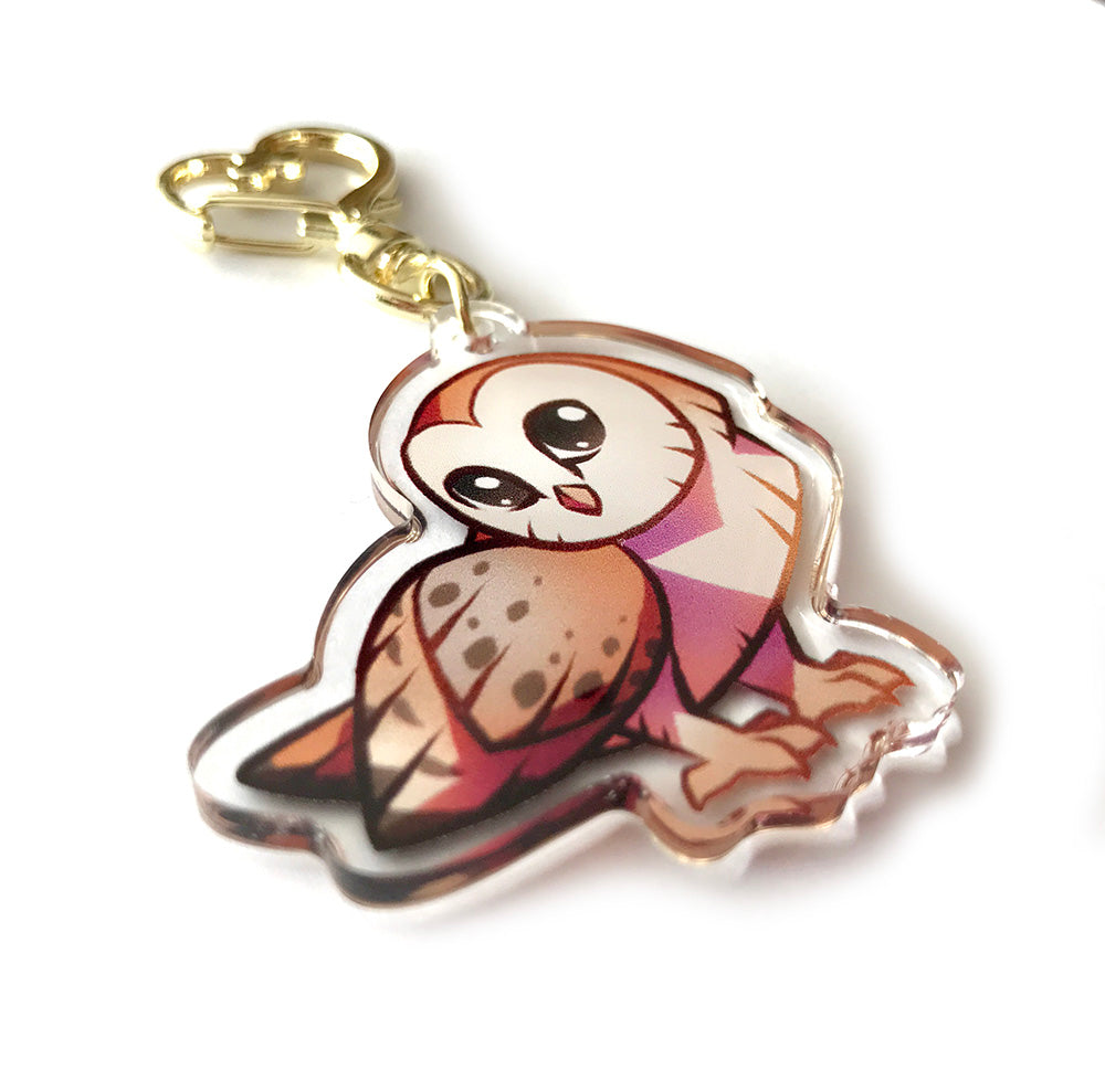 Barn Owl Keychain Charm