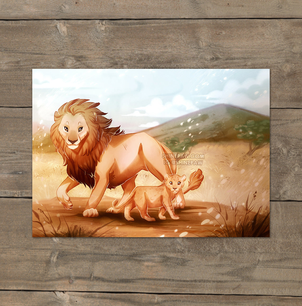 Lion Family - Mini Art Print
