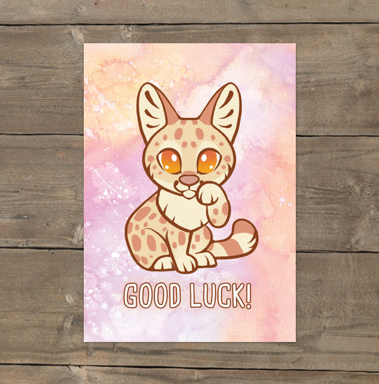 Good Luck Serval - Mini Art Print