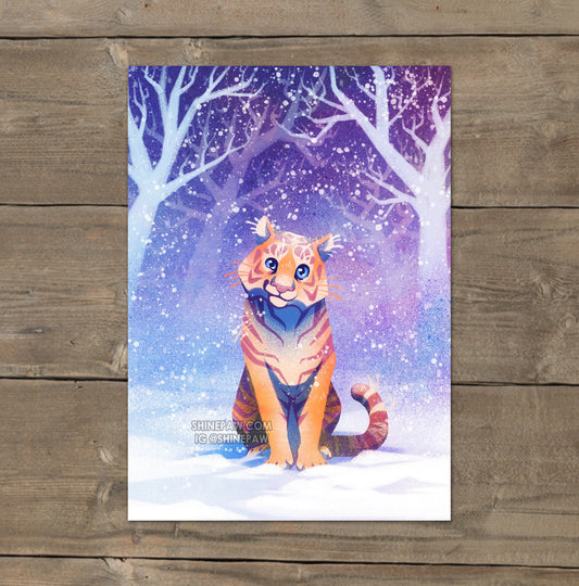 Tiger in Snow - Art Print