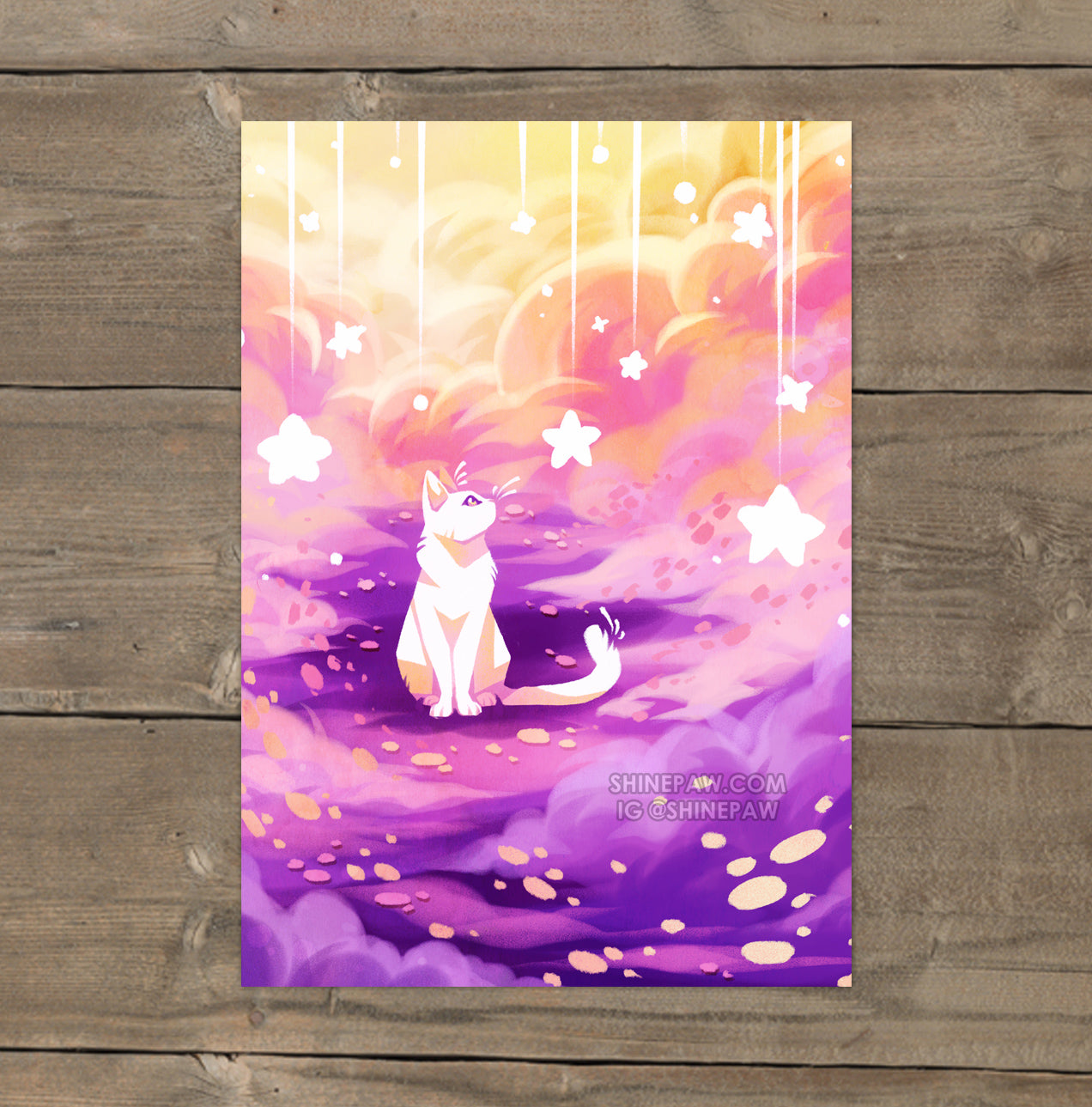 Wishing Cat - Art Print