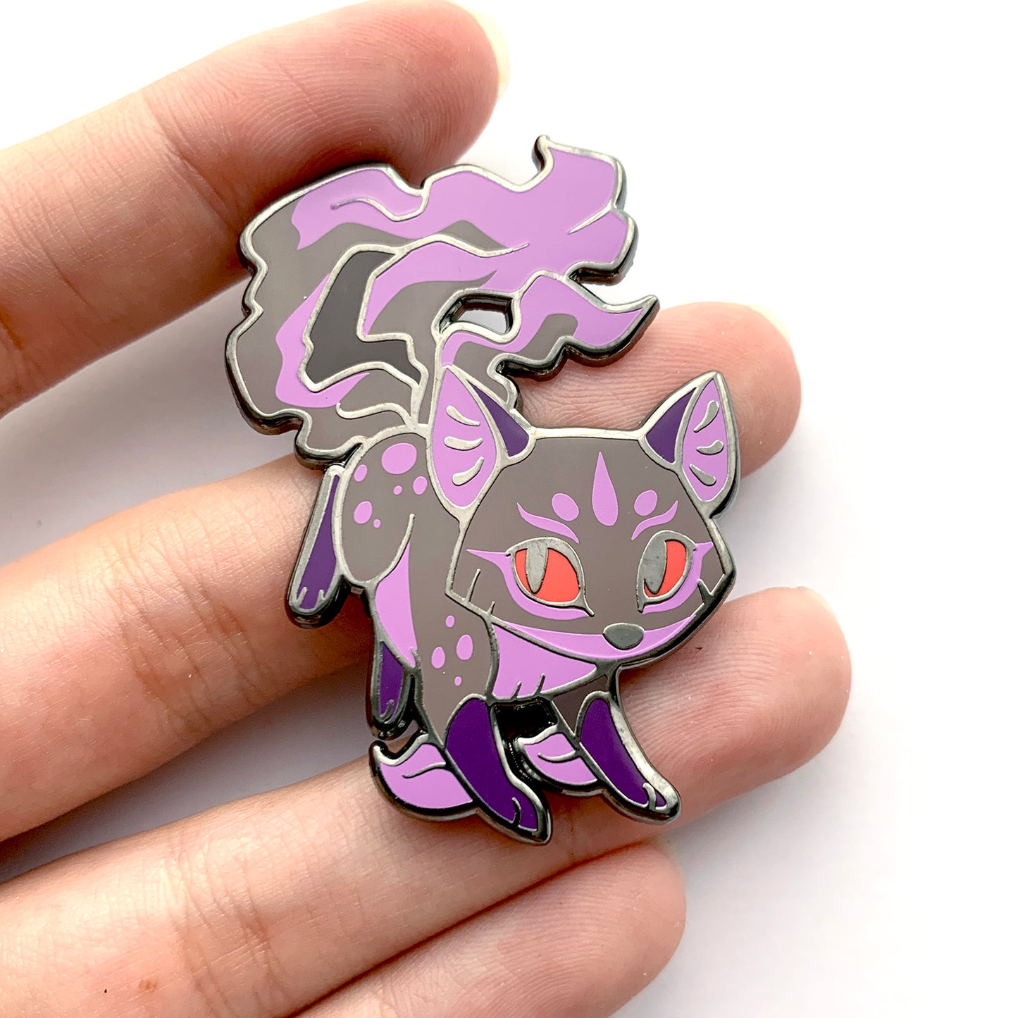 Purple Kitsune Enamel Pin