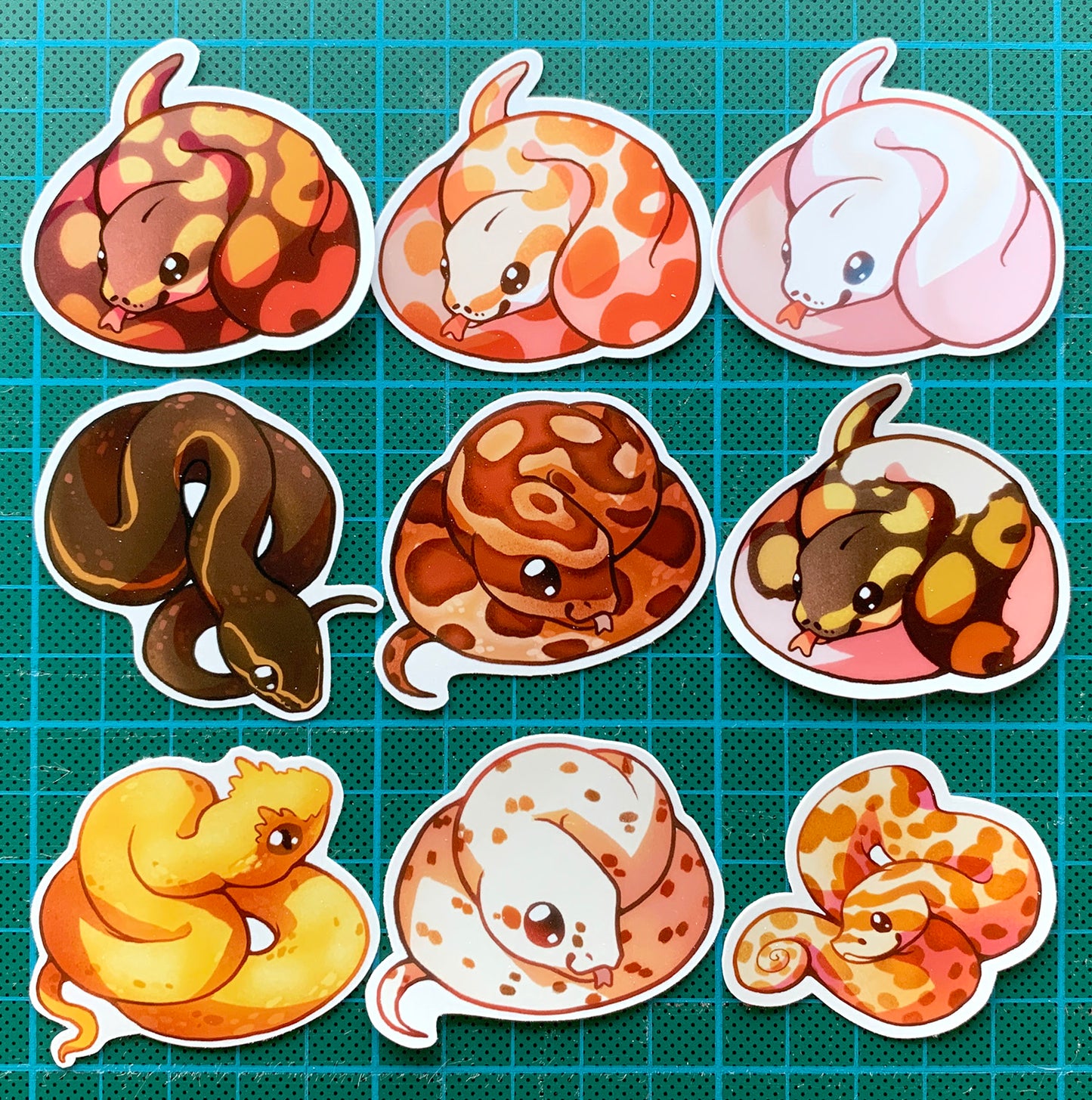 Cute Snake Sticker Set
