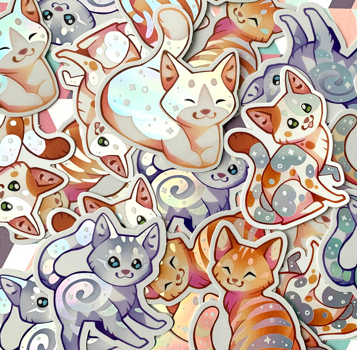 Holographic Cat Sticker set