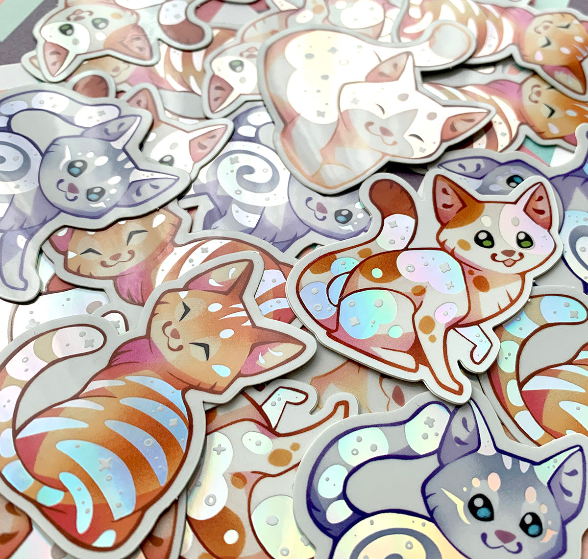 Holographic Cat Sticker set