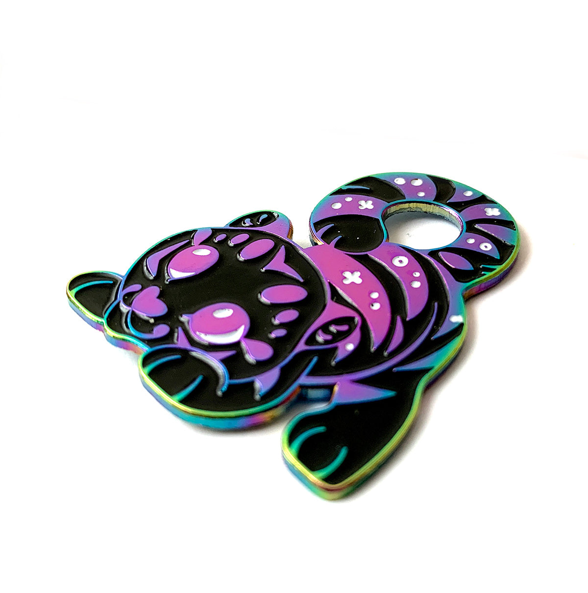 Rainbow Black Tiger Enamel Pin