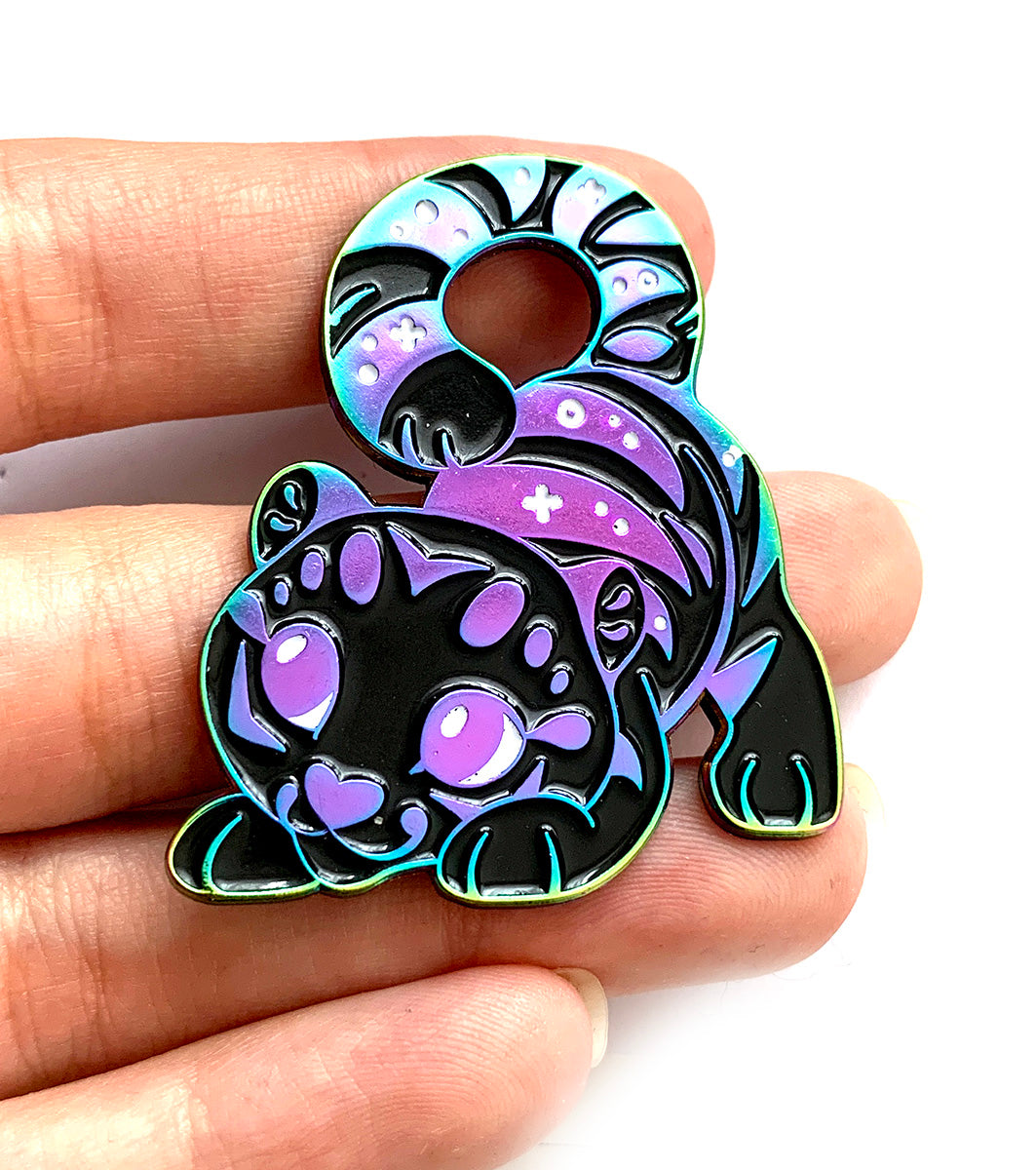 Rainbow Black Tiger Enamel Pin