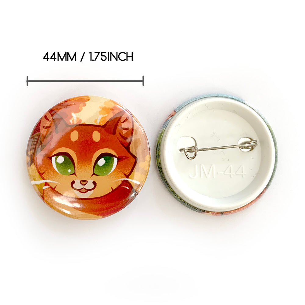 Warrior Cat Head Set of 6 Pinback Buttons