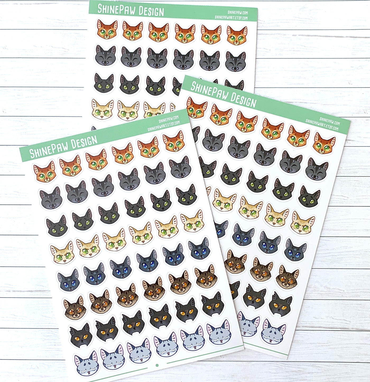 Cat Head Planner Sticker Sheet - Warrior Cats