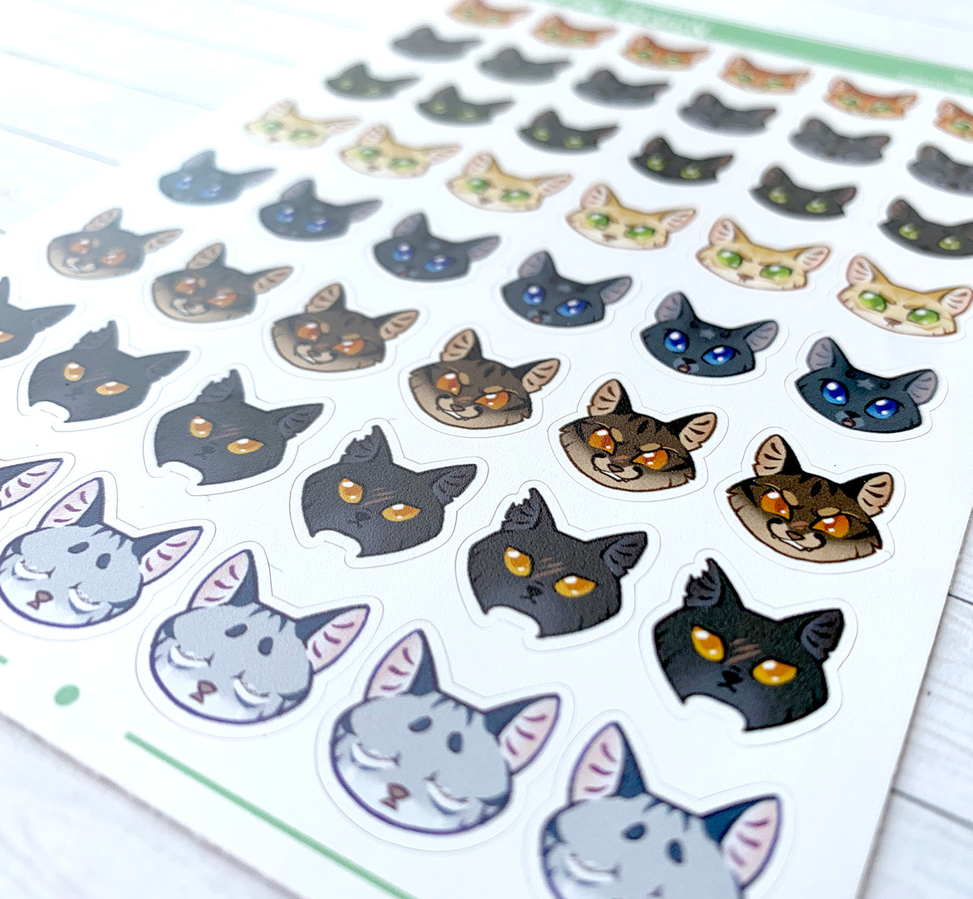 Cat Head Planner Sticker Sheet - Warrior Cats